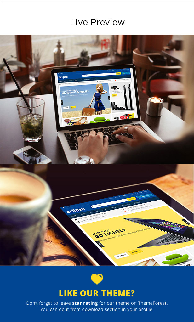 Online digital store theme