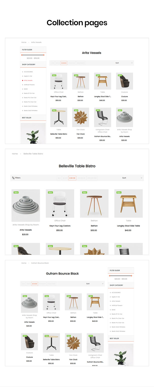 Shopify multiple theme for category page