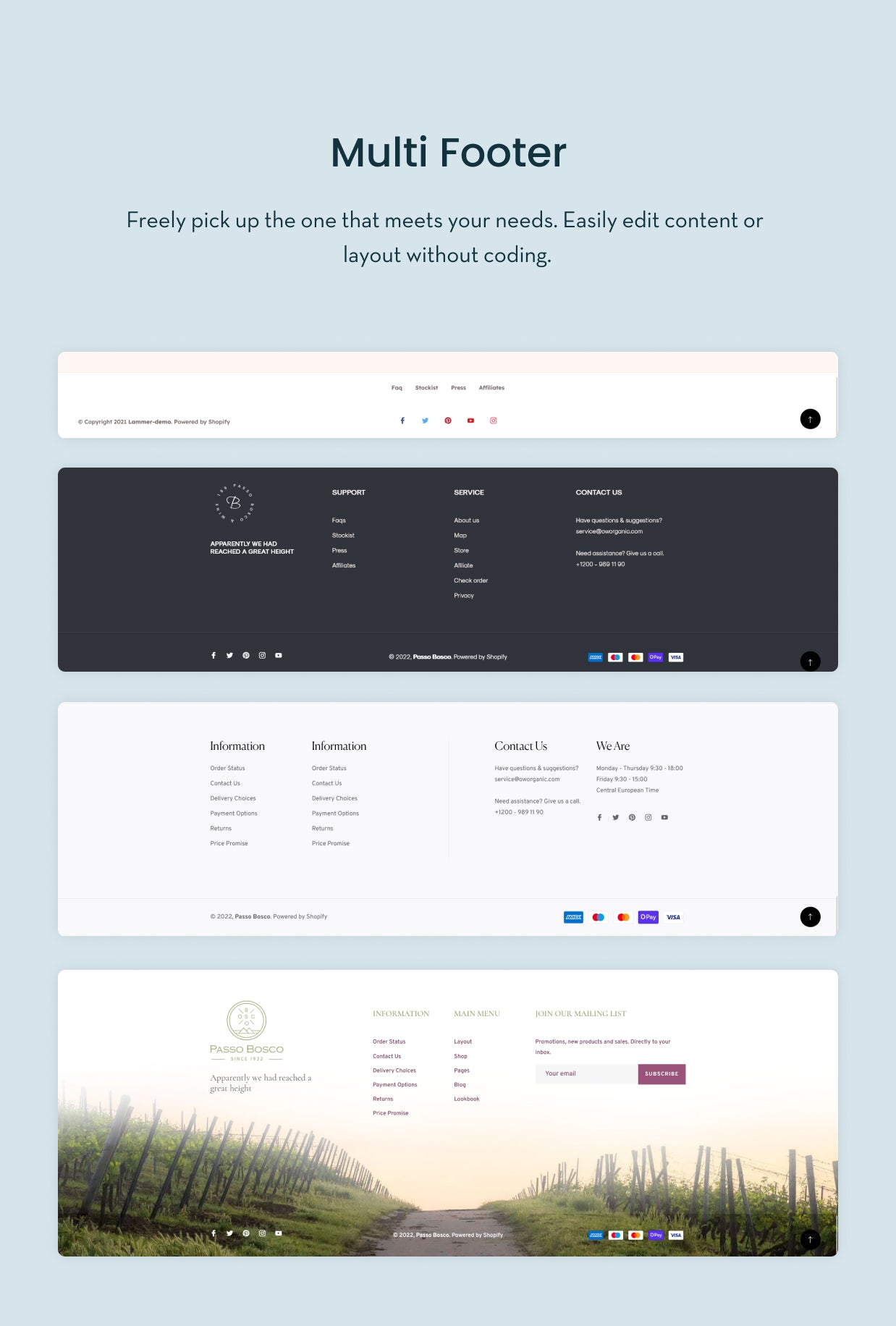 Multiple footer