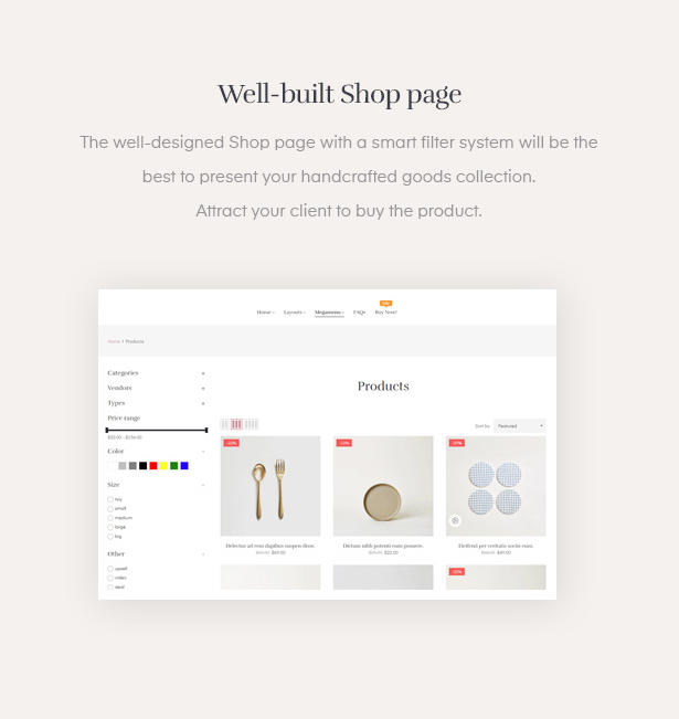 Different handmade shop layouts for your choice