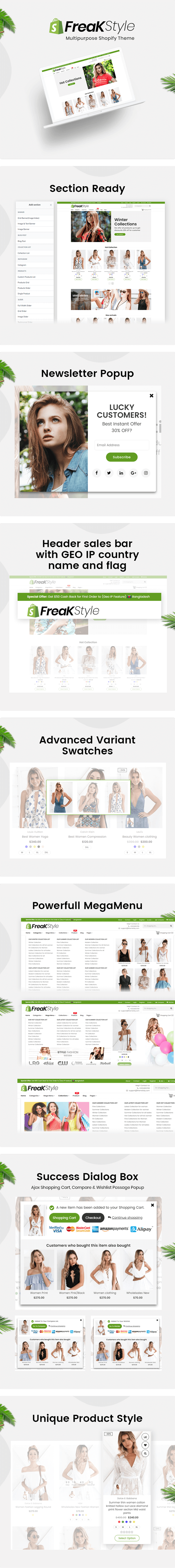 Freak - Fashion Shopify Theme Template Responsive multipurpose eCommerce