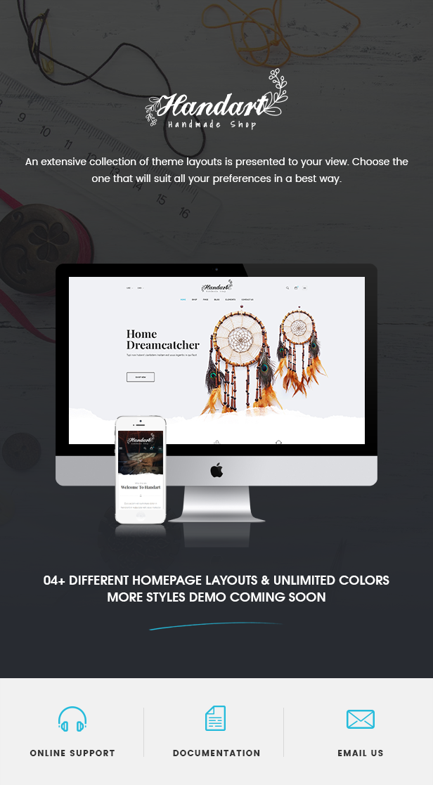 Handart Shopify design