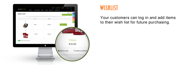 QuickShop features