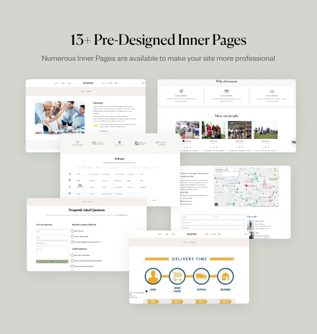 13+ pre-designed internal pages