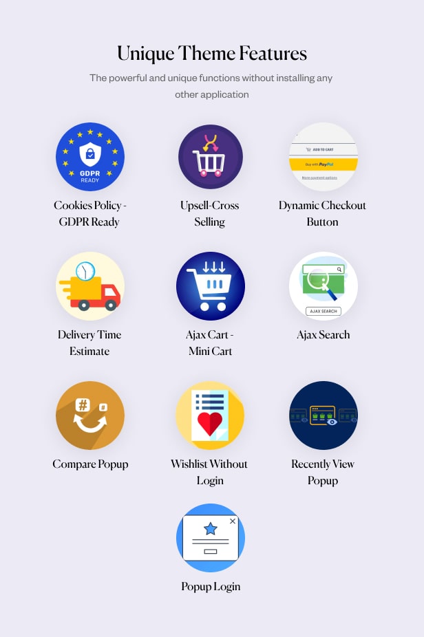 Unique theme features