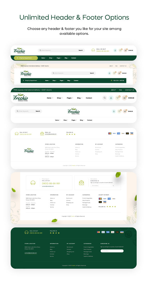 header and footer