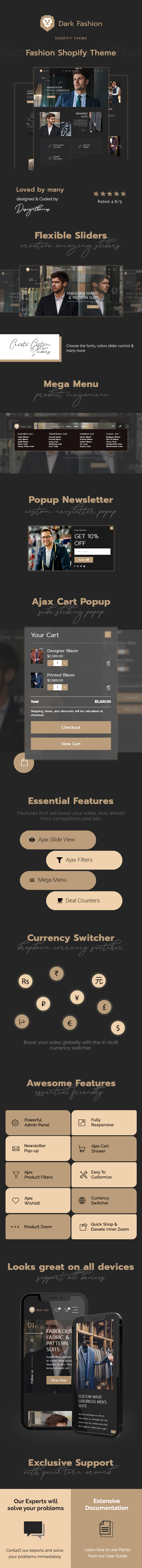 Dark fashion - watch, jewelry and blazer Shopify theme - 1