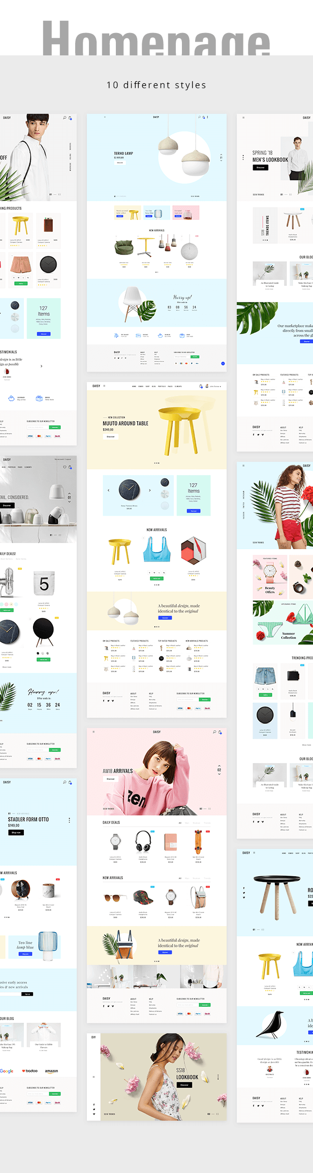 Shopify Daisy home pages