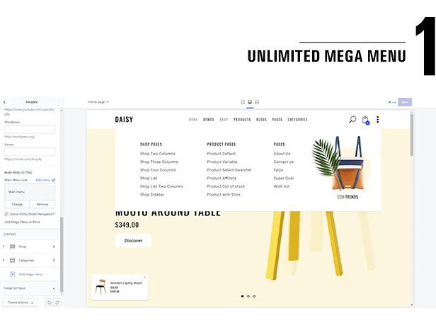 Shopify Daisy Megamenu