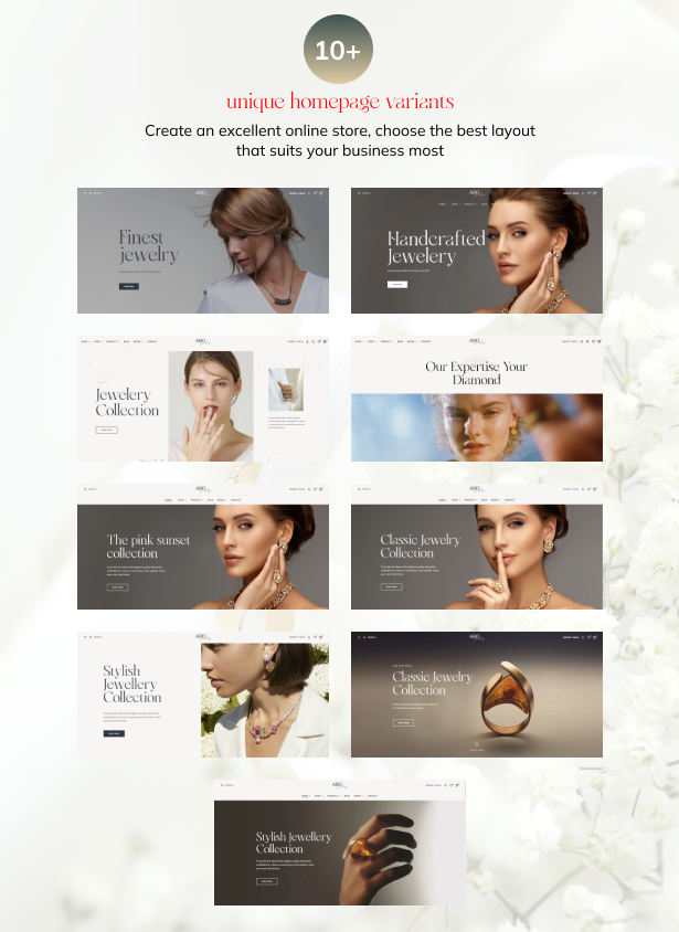 10+ unique homepage versions