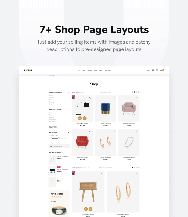 Sirius - Handcrafted Minimal Shopify Theme for Dropshipping - 10