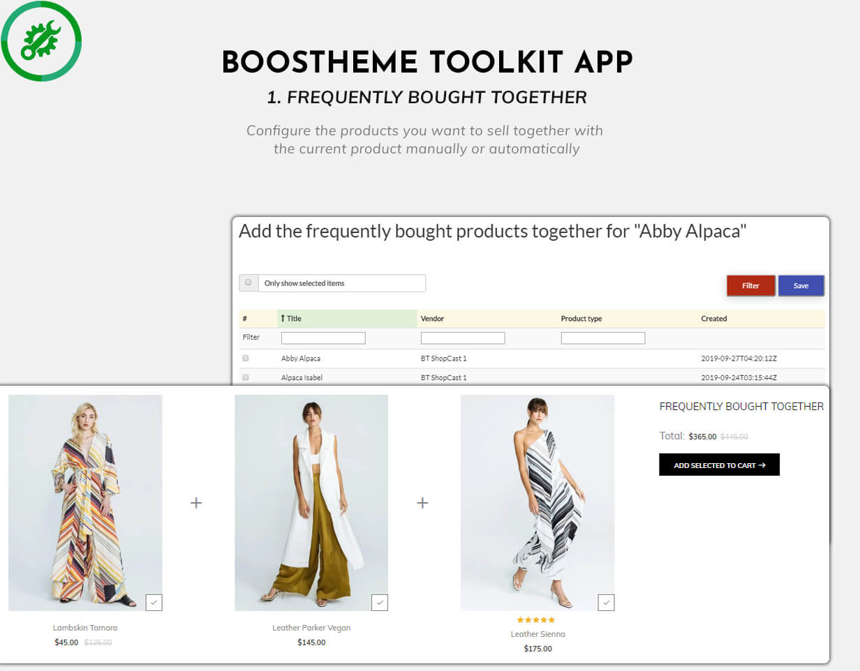 Boostheme Toolkit App - Manage frequently purchased products together