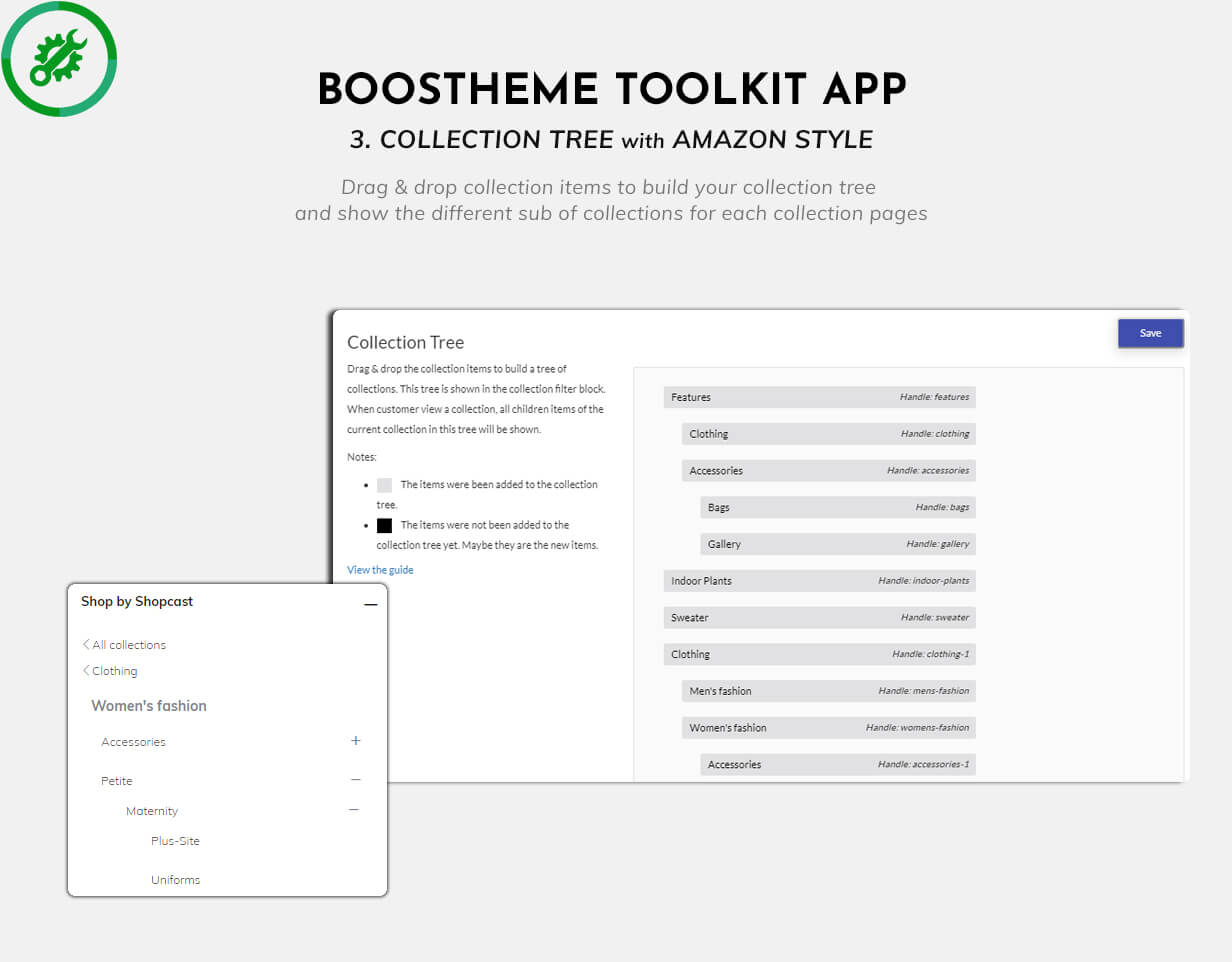 Boostheme Toolkit App - View tree of sub-collections