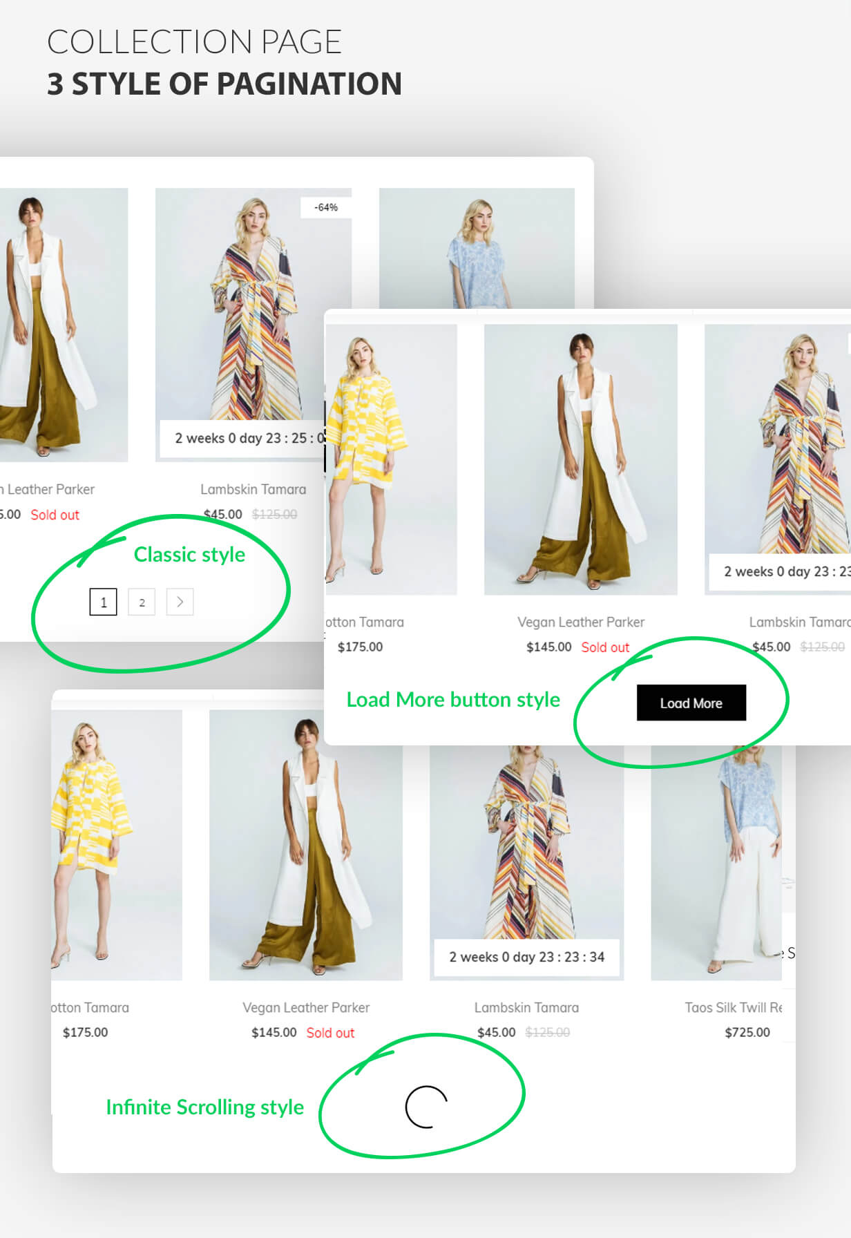 3 pagination styles on the collection page