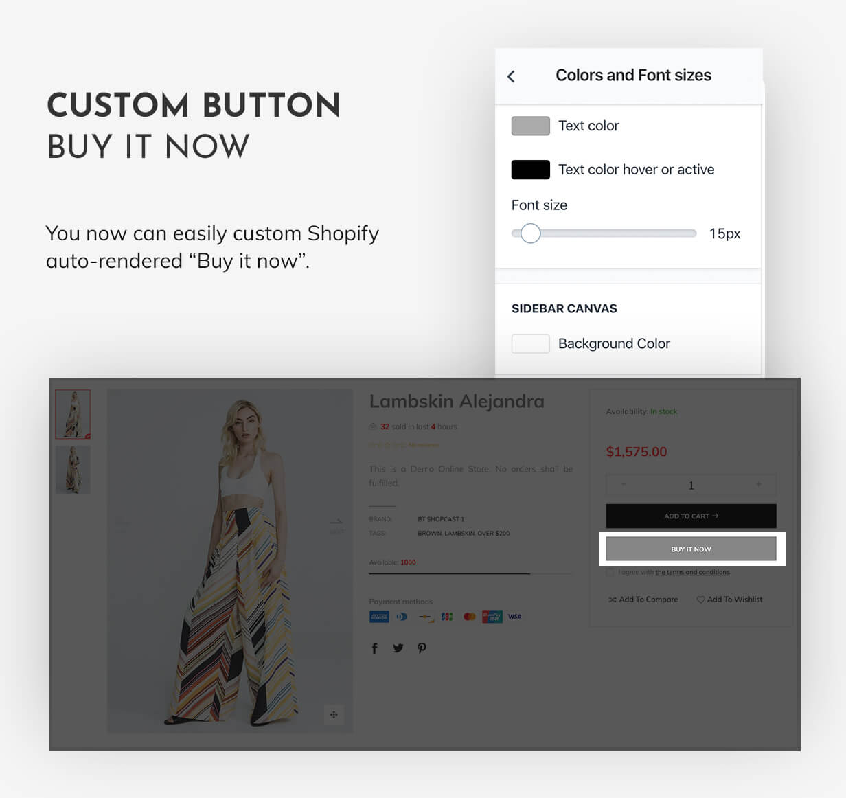 Customize your Shopify checkout button without apps