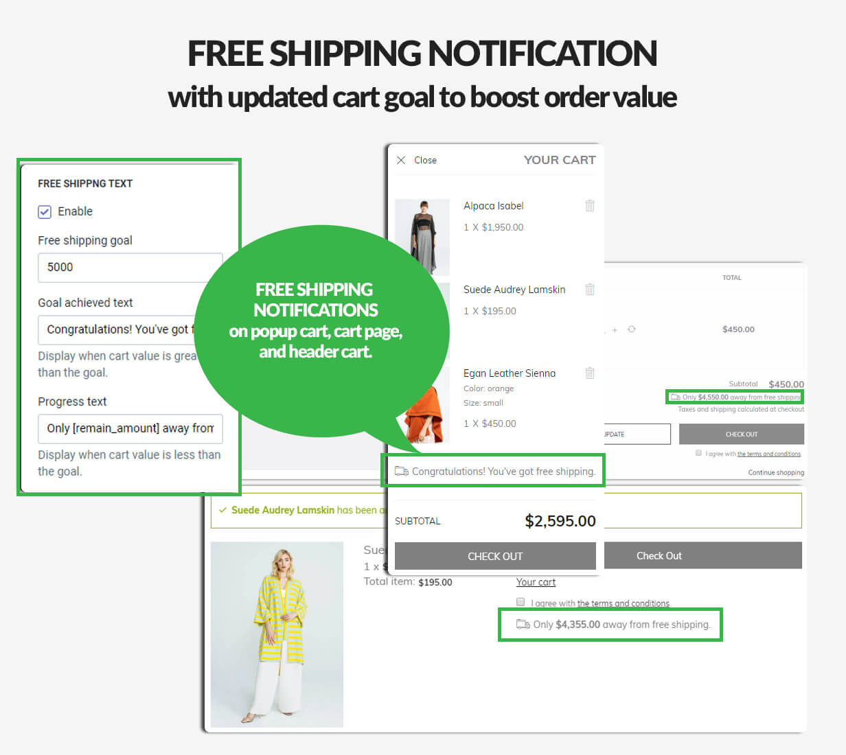 Free shipping notice