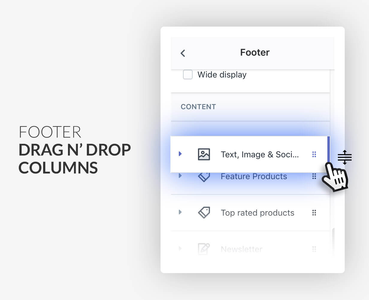 Drag and drop the footer column