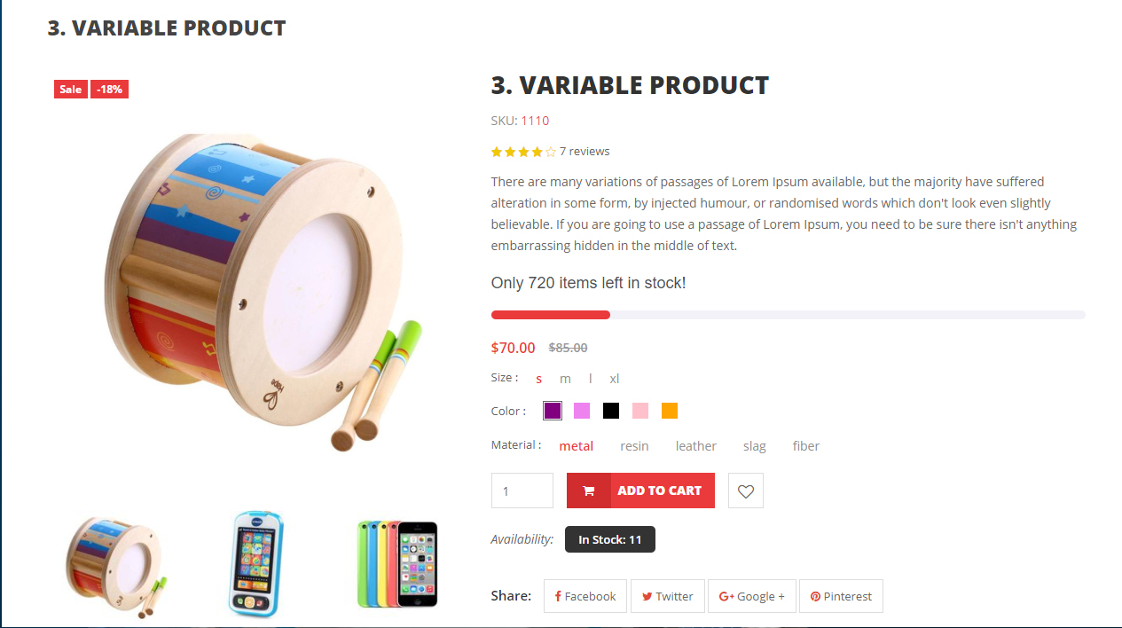 Shopify themed e-commerce