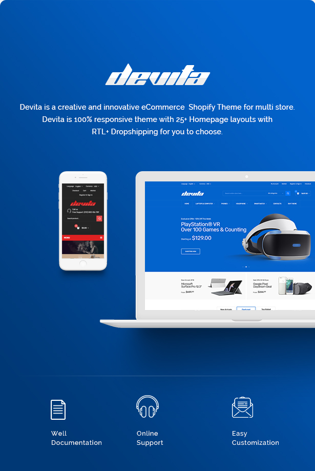 A versatile responsive Shopify kit - Devita - 3
