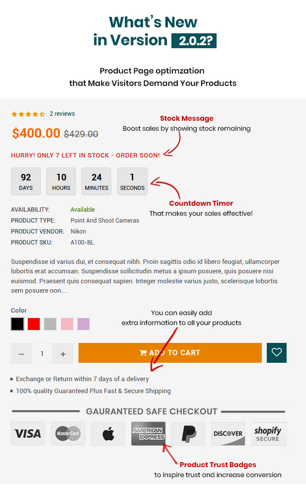 Improve your sale with new product page features