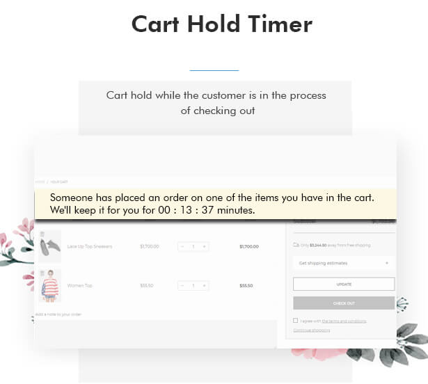 Timer to hold cart