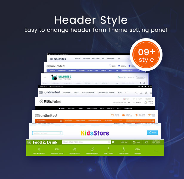 Infinit - Shopify header styles