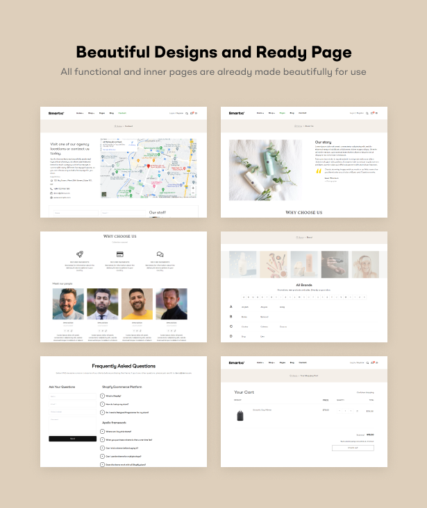 Beautiful designs and a ready page