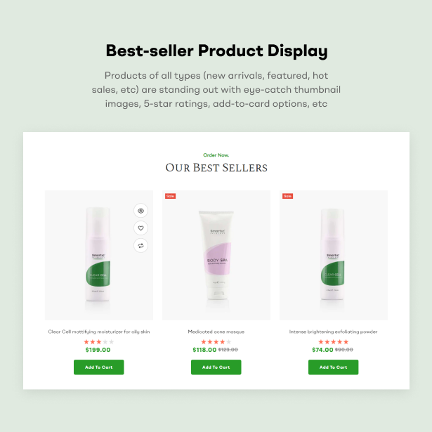 Best selling product display