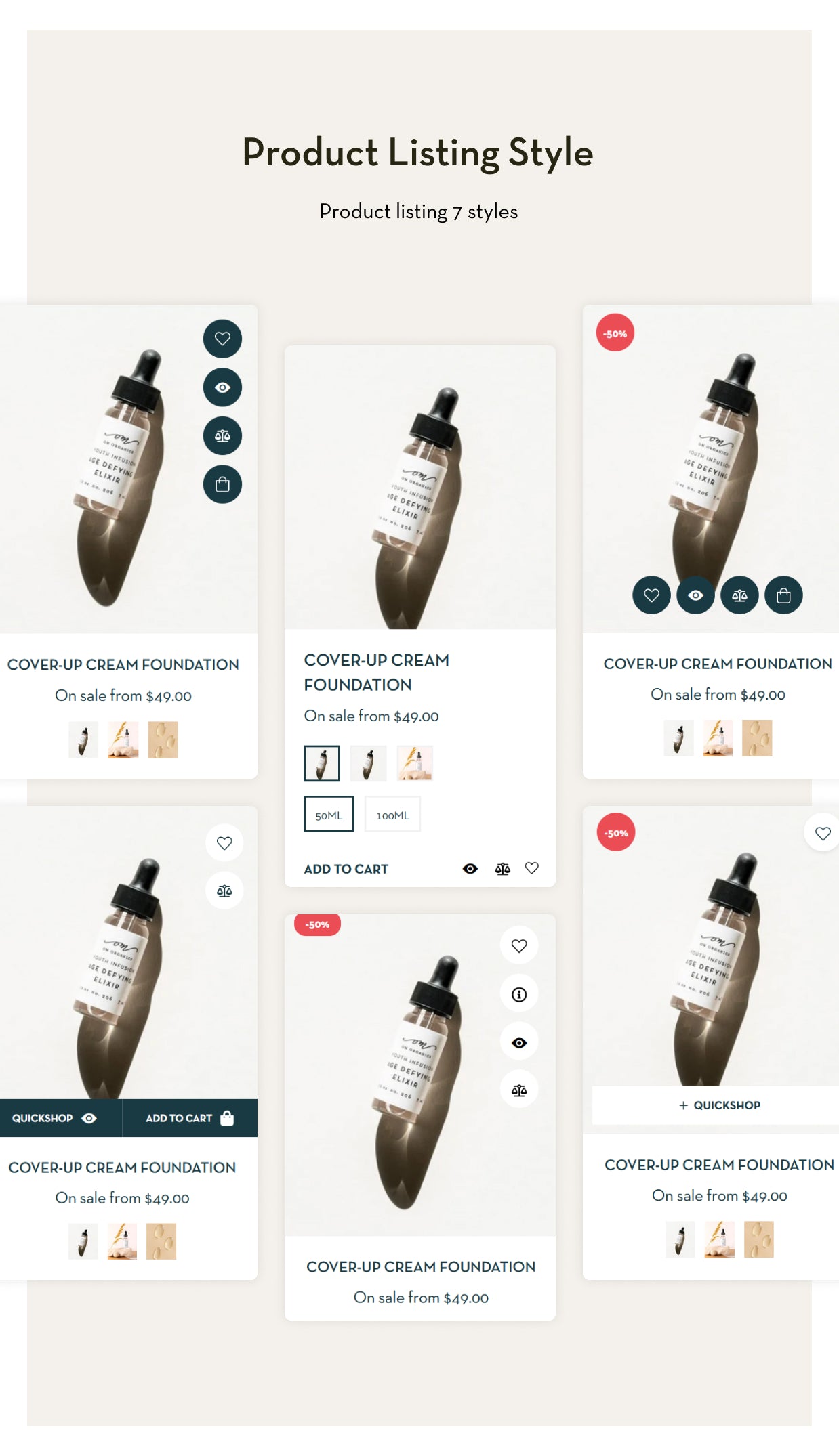 List of products