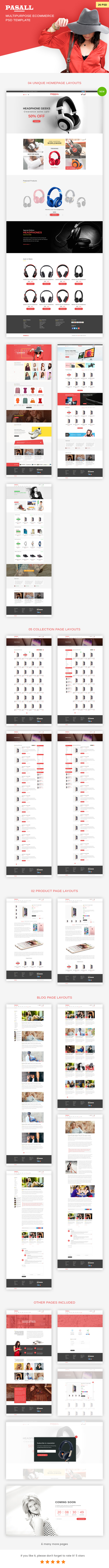 Pasall - Modern PSD template for e-commerce - 1