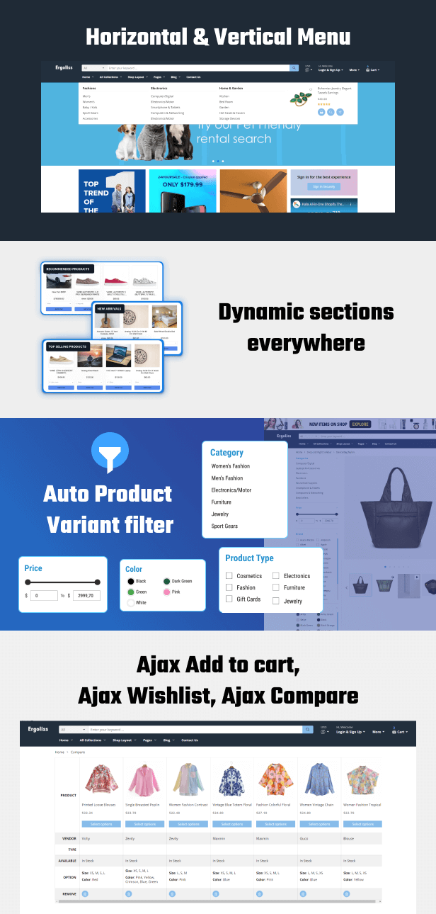 Mega-menu and ajax functions