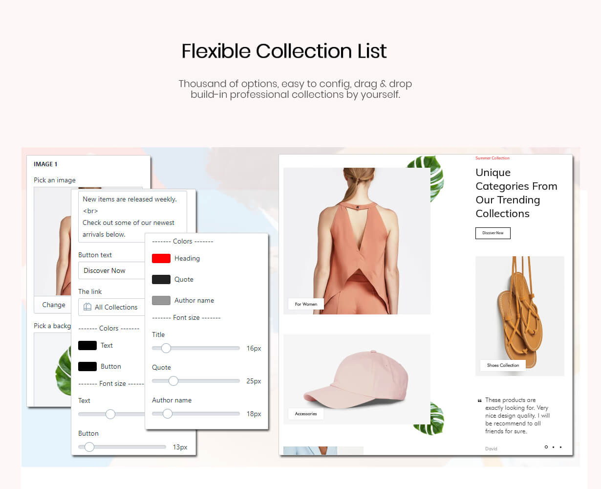Flexible pick list section