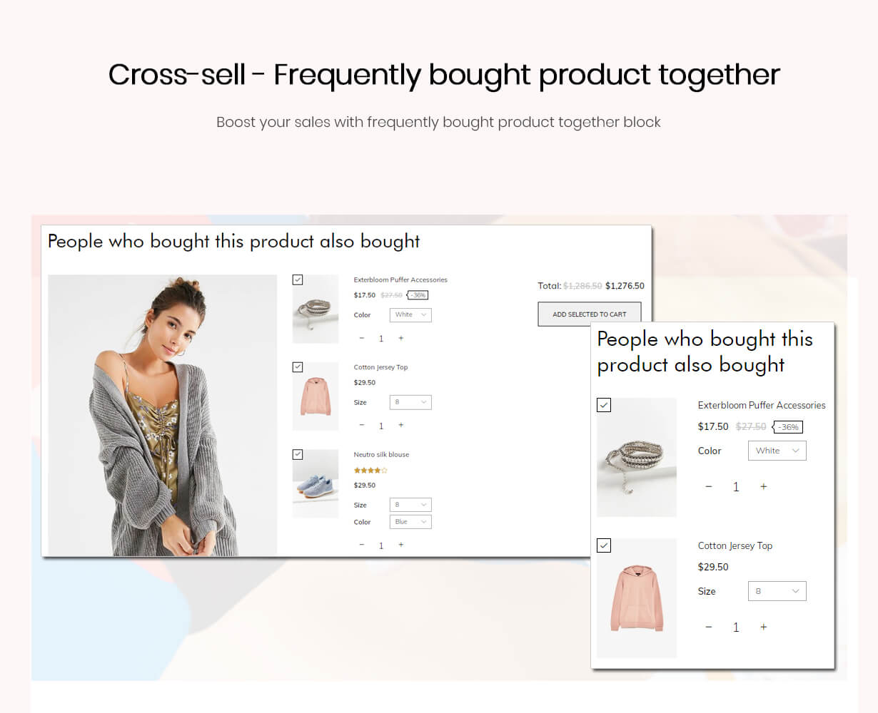 Cross-selling block on the product page and the cart page