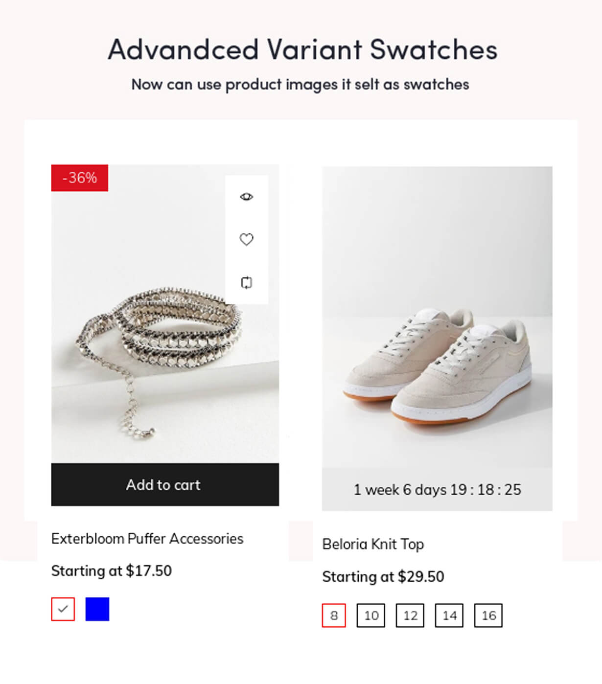 Advanced version of swatches