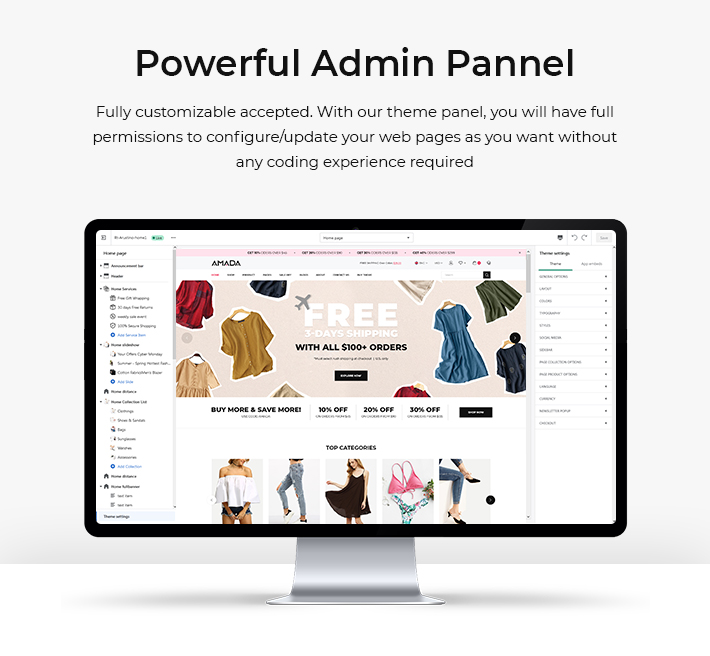 Multi-functional clothing store Shopify 2.0 theme
