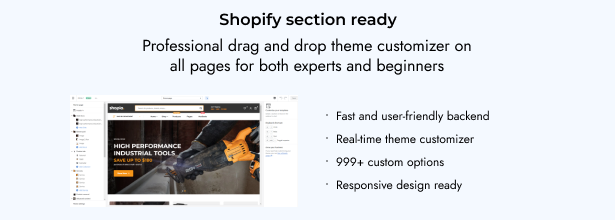 The Shopify section is ready