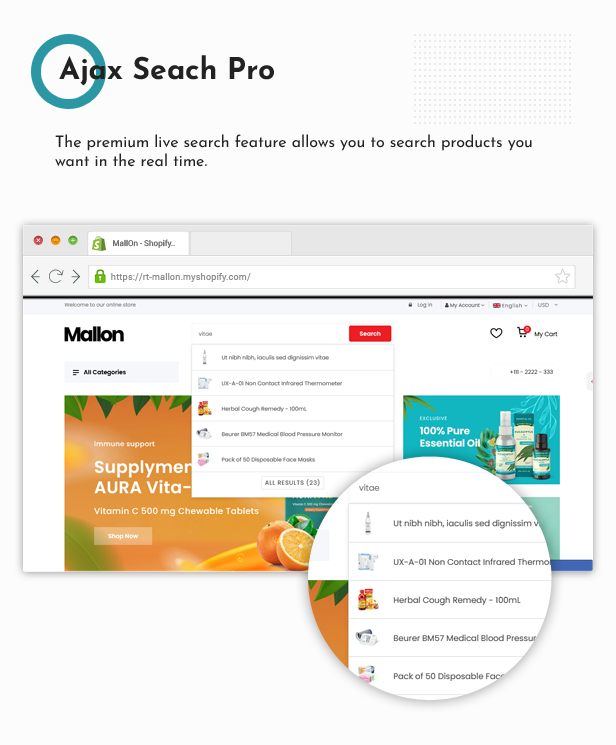 Mallon - Medical Shop, Health Shop eCommerce Shopify Theme