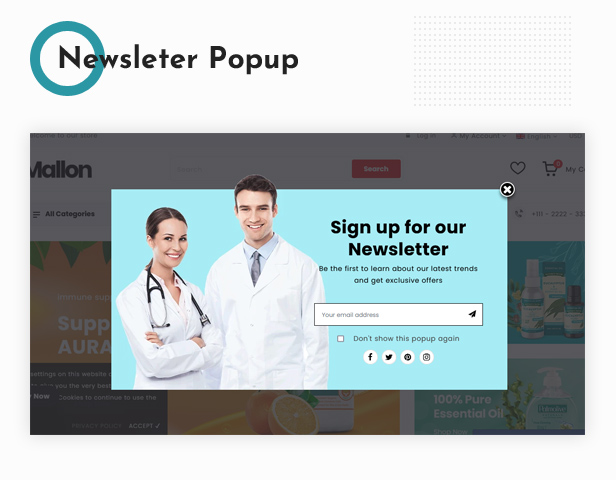 Mallon - Medical Shop, Health Shop eCommerce Shopify Theme