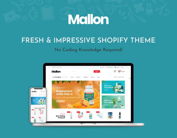 Mallon - Medical Shop, Health Shop eCommerce Shopify Theme
