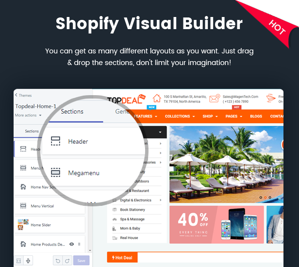 TopDeal - A multipurpose Shopify theme with drag and drop section builder