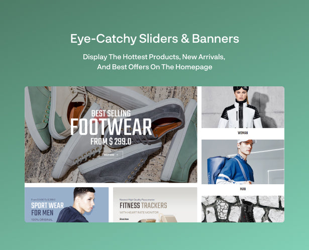 Eye-catching sliders and banners