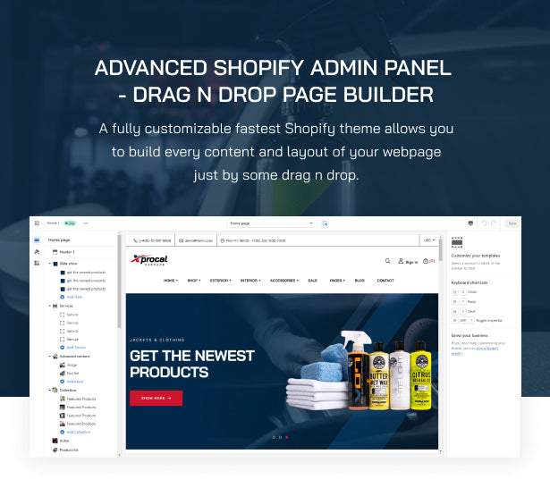 Shopify Advanced Dashboard - Drag and Drop Page Builder