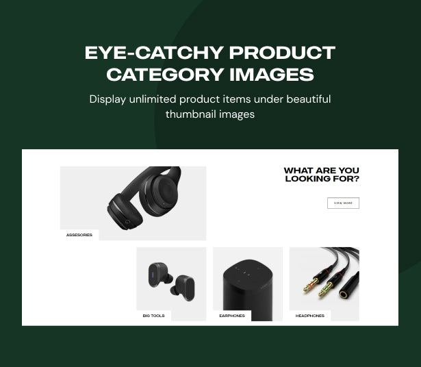 Eye-catching product category images