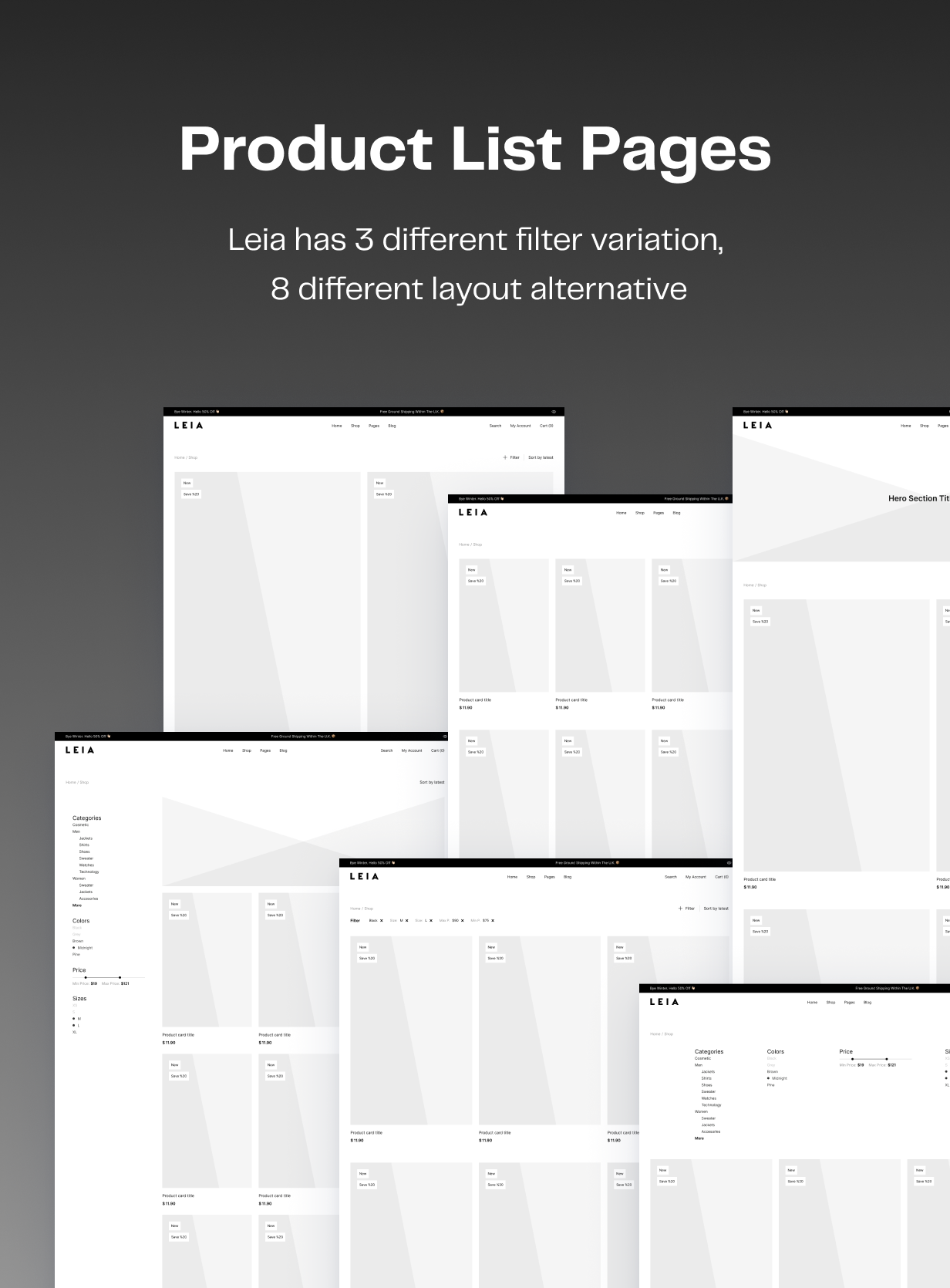 Leia - Ecommerce Wireframe Kit for Figma |  WooCommerce, Shopify, Magento, OpenCart, Drupal, Presta - 10