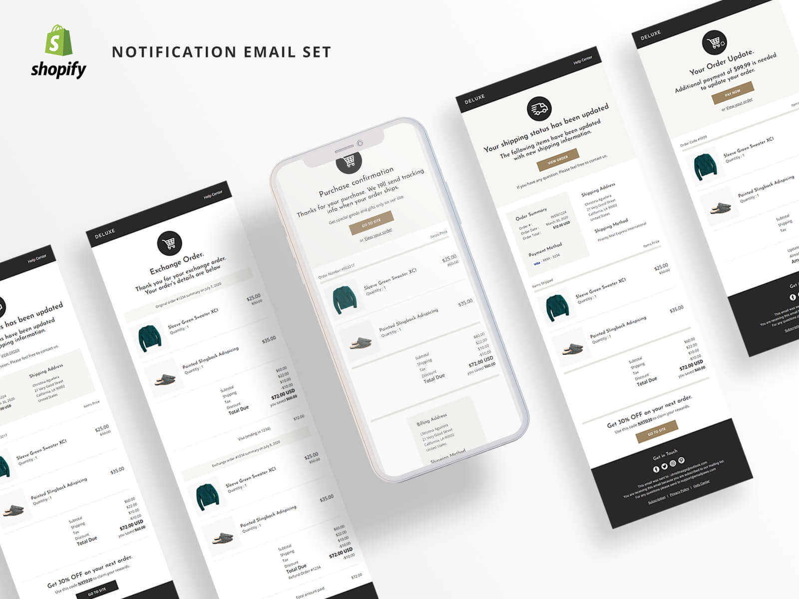 Boreal - Shopify + HTML message template and email template