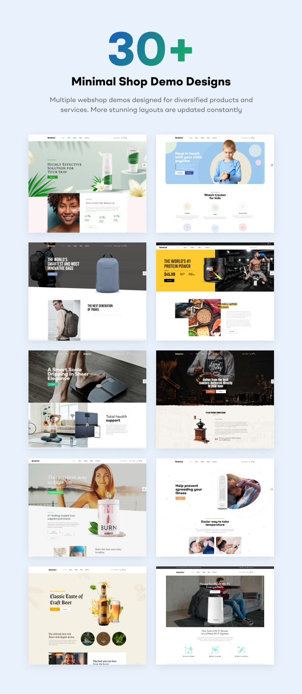 30+ minimal demo designs for the store