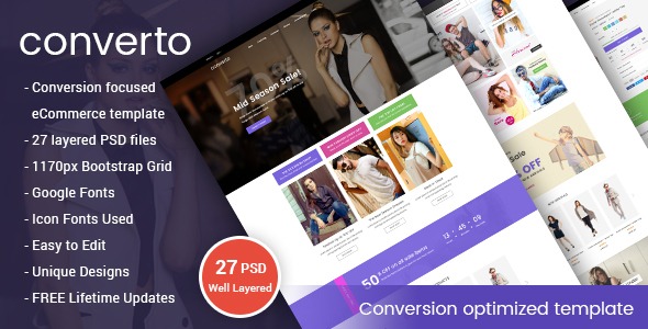 Converto - Conversion Optimized eCommerce PSD Template