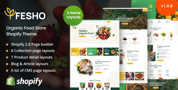 Fesho - Organic Food Shopify Page Builder Theme