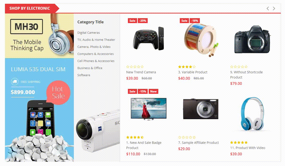 Shopify themed e-commerce