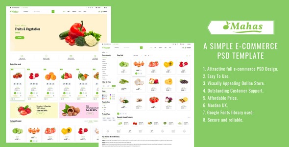 Mahas - A Simple E-commerce Psd Template